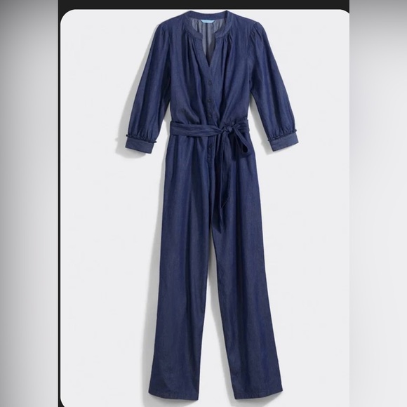 Draper James Chambray Tie-Waist Jumpsuit - Picture 3 of 7